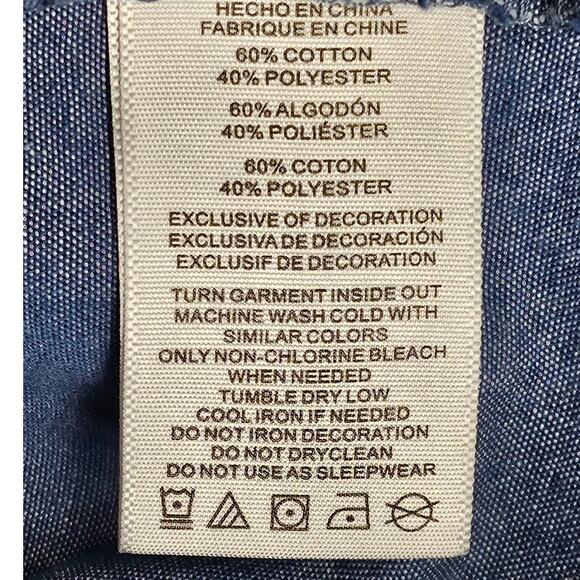 LUCKY BRAND BLUE TODDLER BUTTON-UP SHORT SLEEVE SHIRT – SIZE 18 MONTHS - Picture 5 of 6